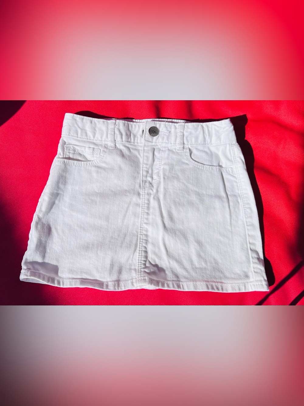 GapKids White Denim Skirt